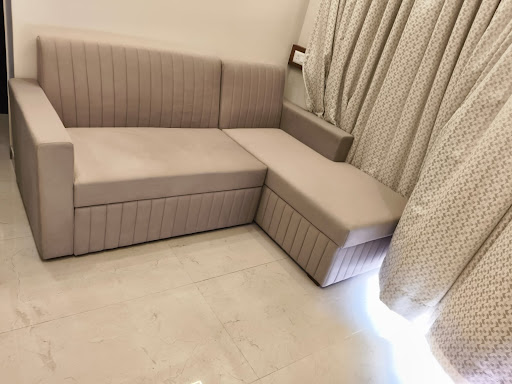 Sofa with Lounger, designed with a modern vertical channel pattern and premium upholstery. Soft c… post image