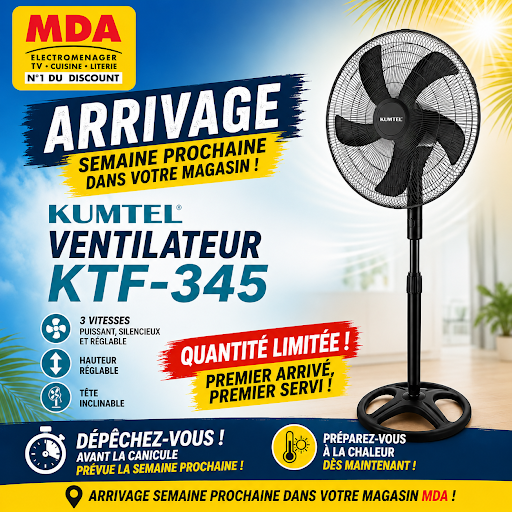 Bonne nouvelle ! 

Arrivage de ventilateurs sur pied la semaine prochaine. 

Attention, la quantité est limitée : premiers arrivés, premiers servis ! Ne manquez pas cette occasion de vous équiper et de profiter d’un confort optimal à la maison.

 Passez vite en magasin ou contactez-nous pour réserver le vôtre. #ventilateur #arrivage #été #rafraîchissement #bonsplans