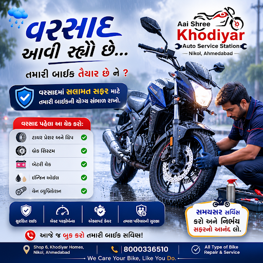 🌧️ The rainy season is here! Is your bike ready?Ensure a safe and smooth ride this monsoon with a… post image