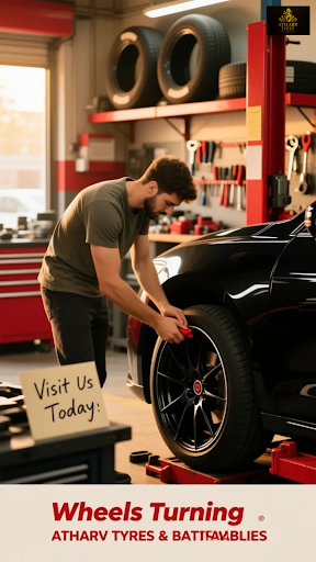 Get your vehicle running smoothly with ATHARV TYRES & BATTERIES' expert wheel alignment & balanci… post image