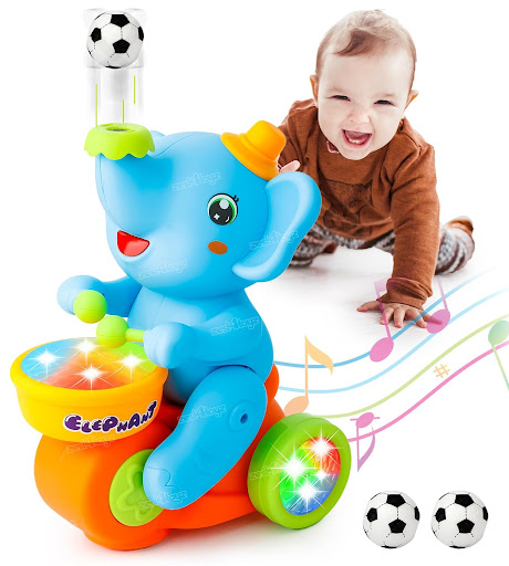 Musical Walking Elephant Drummer Toy | Beating Drum Blowing Ball Toys for Kids Boys Girls post image
