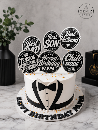 🤵‍♂️ Celebrate Pappa birthday in Style! Custom Tuxedo & Milestone Cakes ✨🎩 post image