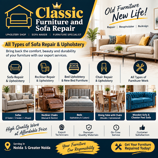 🛋️ Classic Furniture and Sofa Repair – Complete Furniture Specialist