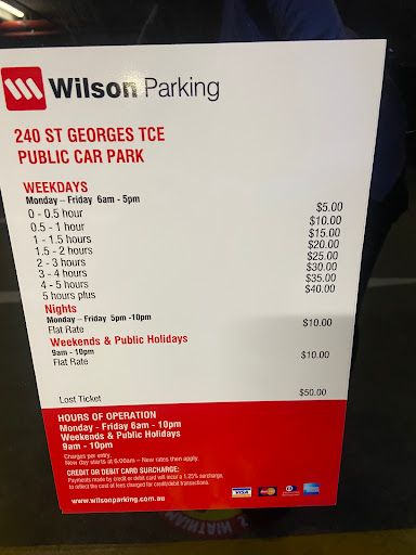 Wilson Parking - 240 St Georges Terrace (Entry off Milligan St), Perth CBD, WA Car Park - Thumbnail