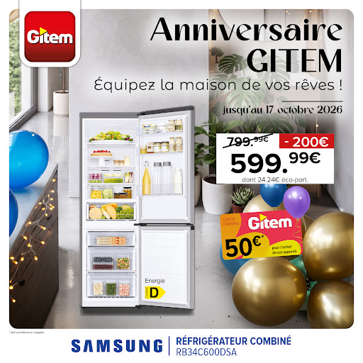 Pour l’anniversaire Gitem, faites aussi le plein de bonnes affaires ! 😊

Profitez du réfrigérateur combiné Samsung à 599,90 €, soit 200 € de remise. Et pour l’occasion, bénéficiez également de 50 € offerts en carte cadeau Gitem pour l’achat de cet appareil. 🥰
De quoi garder vos courses bien au frais... et votre budget aussi. 😉

 Rendez-vous dans votre magasin Gitem ou sur notre site internet pour en profiter.


#Gitem #anniversairegitem #Samsung #réfrigérateur #Électroménager #BonPlan #maison
