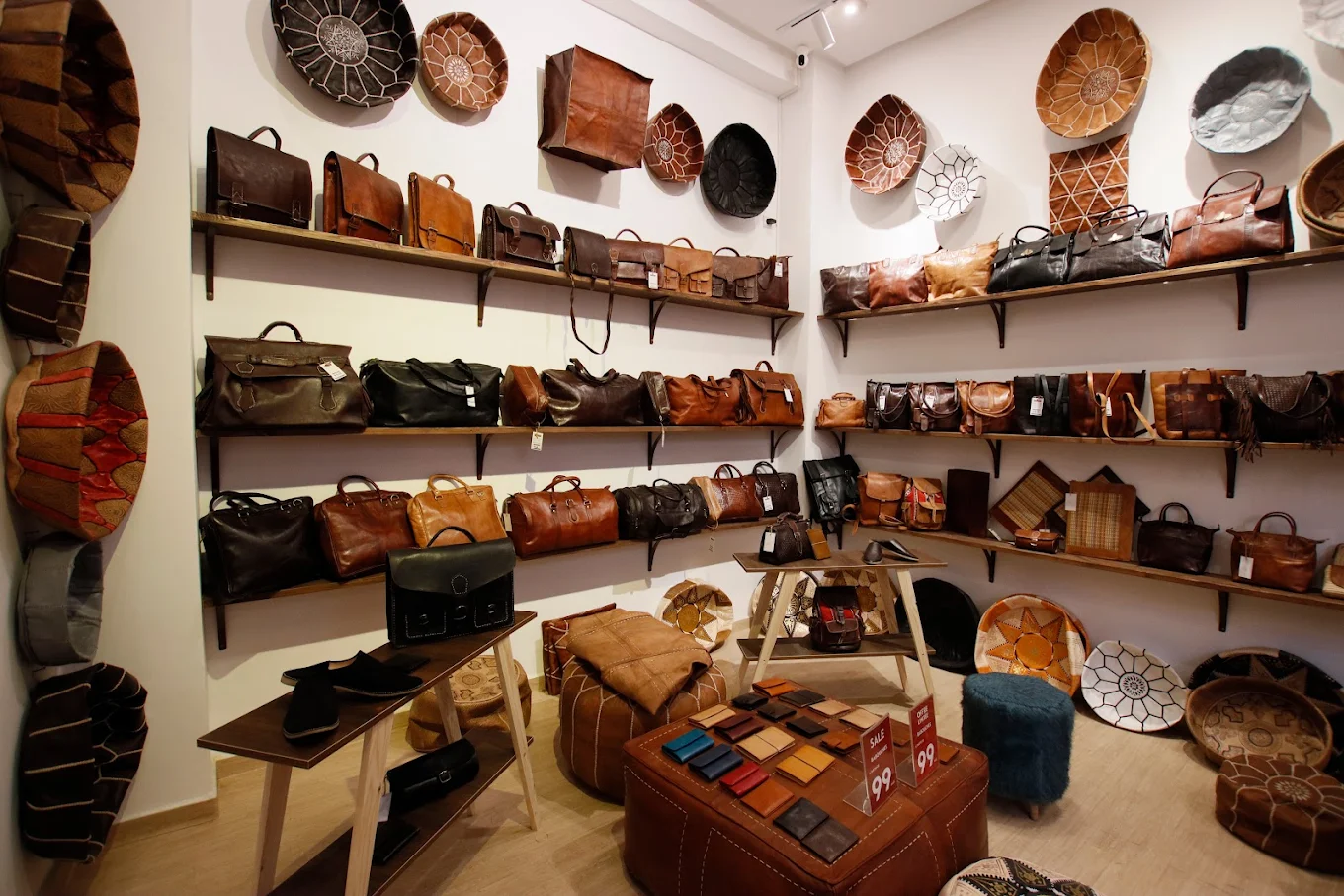 Leather bags in Marrakesh