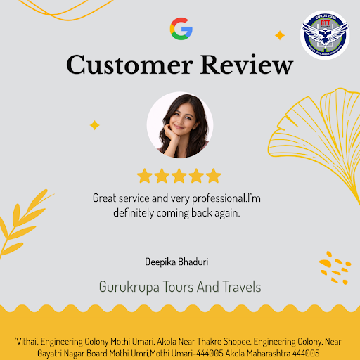 Deepika Bhaduri's incredible experience with Gurukrupa Tours And Travels in Akola! As a leading P…