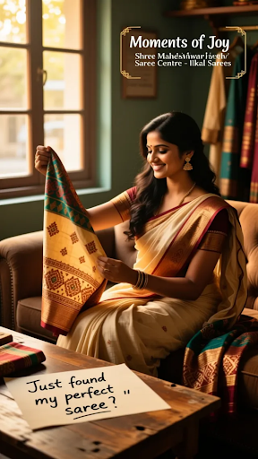 Wrap yourself in the elegance of Ilkal's finest! Shree Maheshwari Saree Centre presents the Gayat… post image