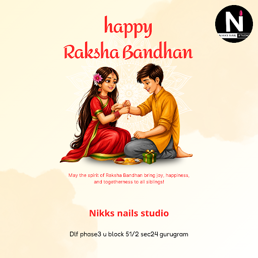 Celebrate Rakshabandhan with stunning glitter polish and intricate nail art at Nikks Nails Studio… post image