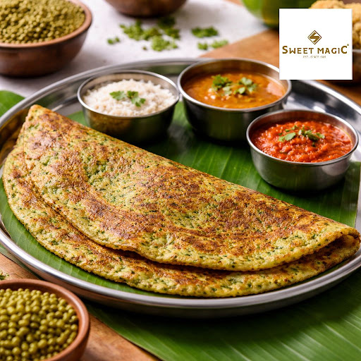 Start your day the healthy and tasty way with our signature Pesarattu at Sweet Magic, Nanakramgud… post image