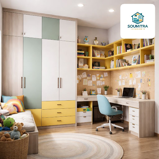 Design a fun, clutter-free kids’ room with creative wardrobe and study unit ideas from SOUMITRA I… post image