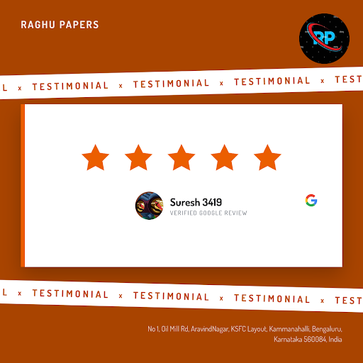 Suresh 3419, a satisfied customer, raves about his exceptional experience with Raghu Papers, the… post image