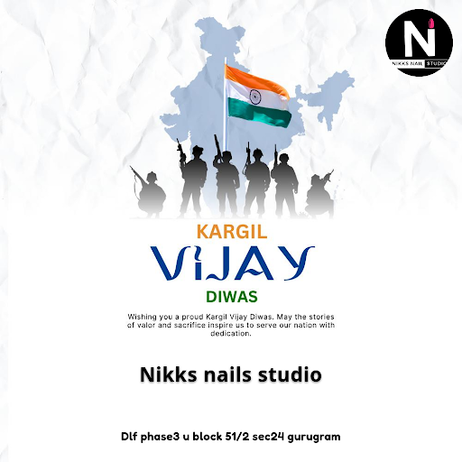 Celebrate Kargil Vijay Diwas with Nikks Nails Studio, where our vibrant nail polish and tattoo-in… post image