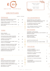 Menu Echo pessac Page 1