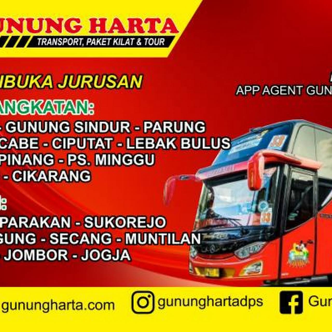 Agen bus gunung harta terdekat