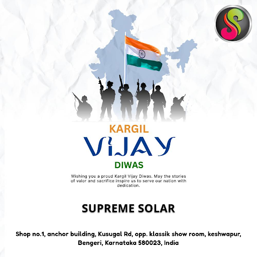 On Kargil Vijay Diwas, SUPREME SOLAR salutes our heroes with sustainable solutions. Trust the lea… post image