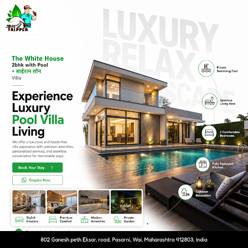 Experience luxurious comfort at The White House Wai with our 2BHK villa, pool, multipurpose lawn,… post image