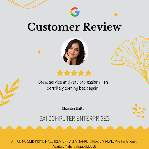 Chandni Datta raves about her exceptional experience at SAI COMPUTER ENTERPRISES in Mumbai! She h… post image