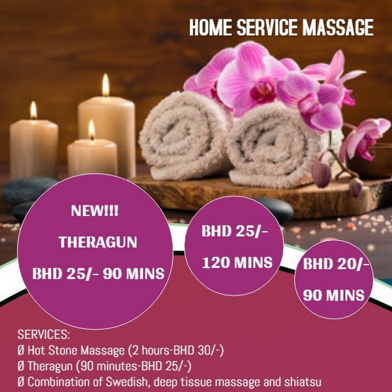 BHD 25/ 90 MINS.- HOME SERVICE MASSAGE IN BAHRAIN - Massage Therapist