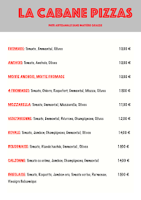 Menu La cabane à pizzas Page 2