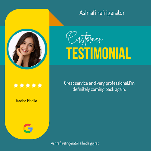 Radha Bhalla from Kheda raves about her exceptional experience with Ashrafi Refrigerator's expert… post image