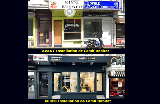 Aménagement et pose de l'enseigne de Camif...