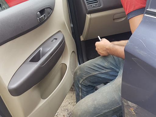 Door latch fixing