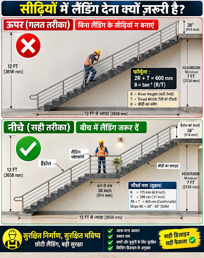 सीढ़ियों में लैंडिंग देना क्यों ज़रूरी है? 🏠 post image