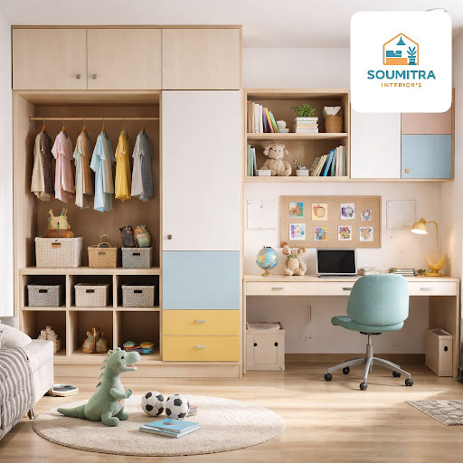 Create a fun, organised and inspiring kids’ room with smart wardrobe and study unit designs from… post image