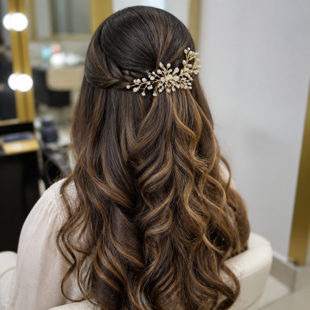 Hair Coloring and Highlights for a Fresh Bridal Look
