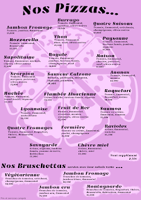 Menu Pizzeria Sauveur Page 1