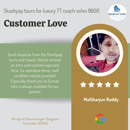 Mallikarjun Reddy had an unforgettable experience with Skashyap tours for luxury TT coach Volvo 9… post image