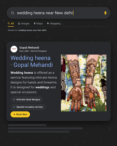 Gopal Mehandi in New Delhi offers exquisite wedding henna designs with intricate patterns for han… post image