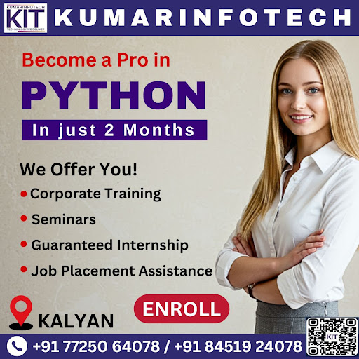 Enhance your career with our Python training in Kalyan and become a master Python programmer in 2…