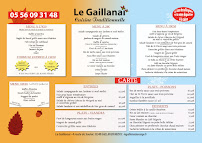 Menu Le Gaillanai Page 1