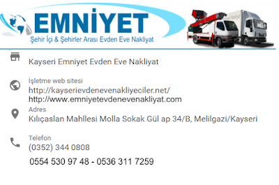 Kayseri Emniyet Evden Eve Nakliyat