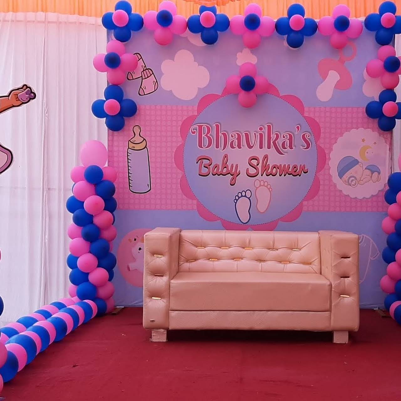 Sofa Decoration For Baby Shower | Baci Living Room