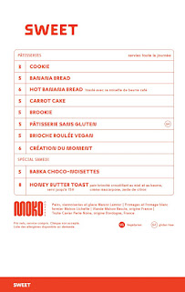 Menu Moko Coffee Page 1
