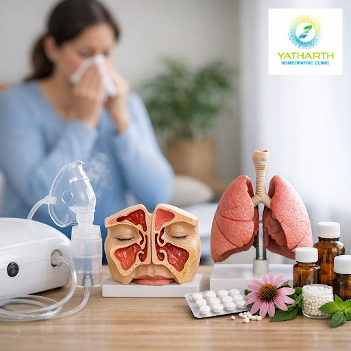 Struggling with blocked nose, sinus pressure or recurring headaches? At Yatharth Homeopathic Clin…