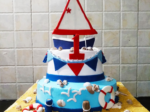 Ship with ocean theme cake post image