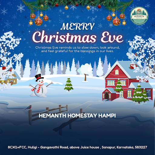 "Warmest wishes from Hemanth Homestay Hampi on this Merry Christmas Eve! As the sun sets over San… post image