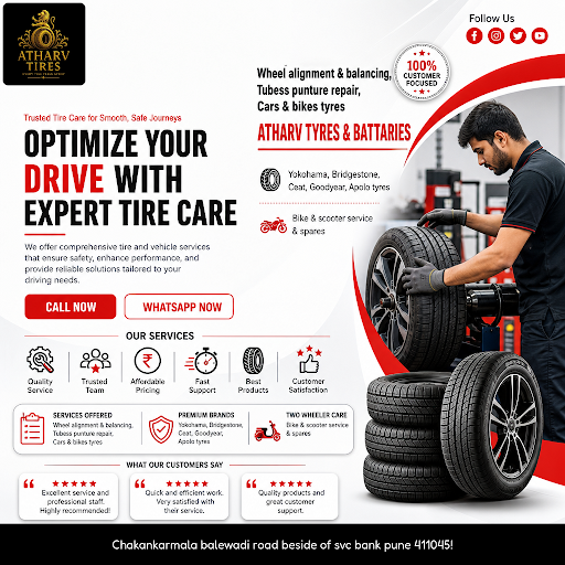 ATHARV TYRES & BATTARIES offers reliable tubeless puncture repair and a wide range of 2 wheeler t… post image