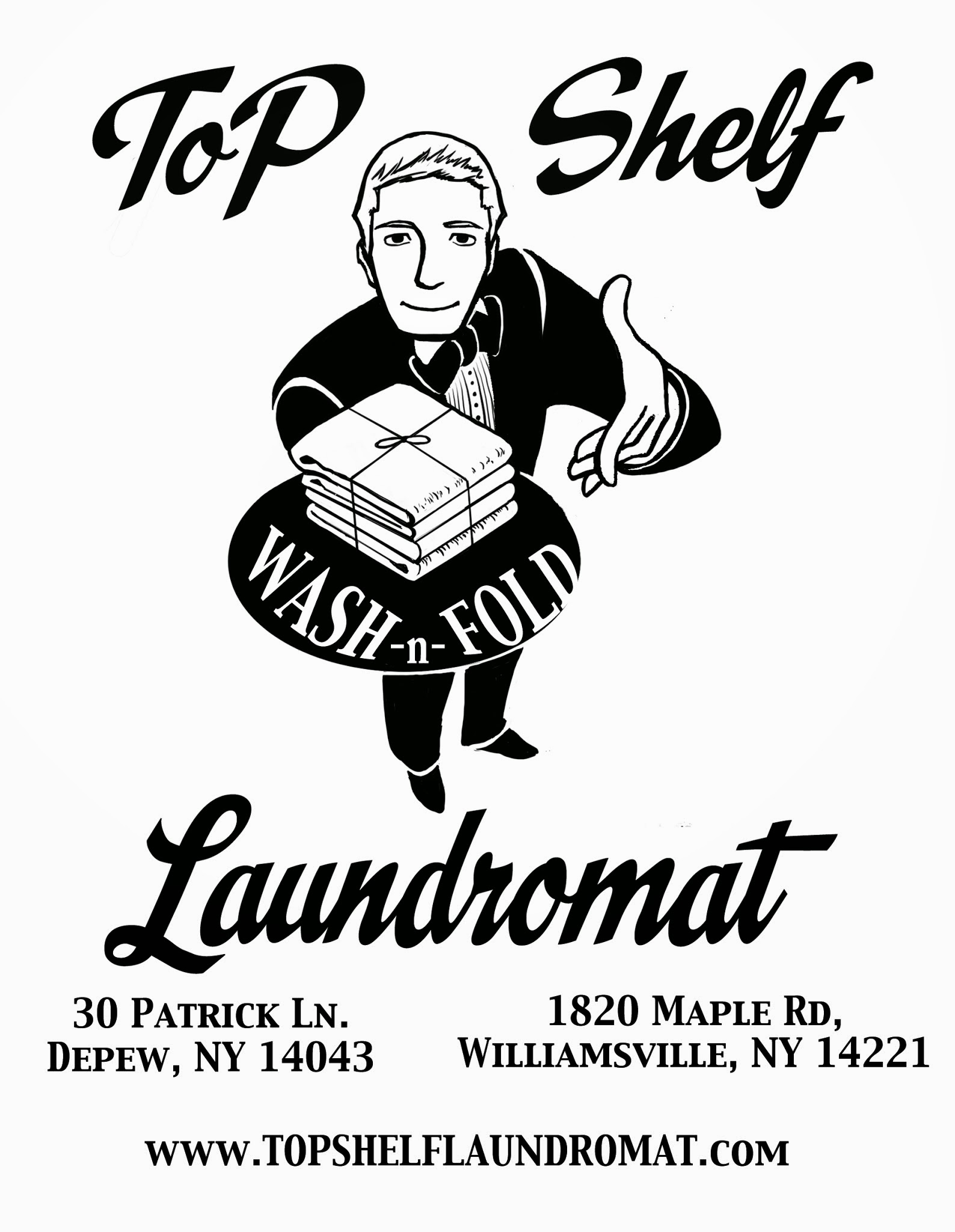 Self-service laundry at Top Shelf Laundromat and Wash-n-Fold, Depew, NY