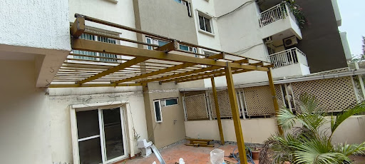 Completed Mangalore double tile pergola work in Chamarajanagar with strong MS structure and tradi… post image