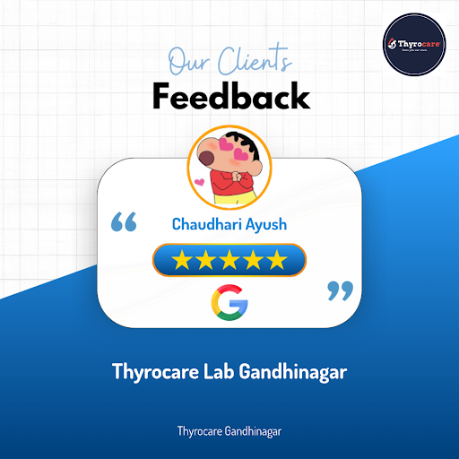 Chaudhari Ayush, a satisfied customer, raves about his experience at Thyrocare Lab Gandhinagar. H…