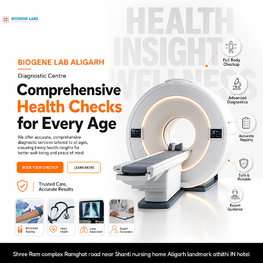 Biogene Lab Aligarh offers comprehensive diagnostic services including all blood tests, full body… post image