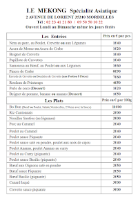 Menu Le Mékong Page 1