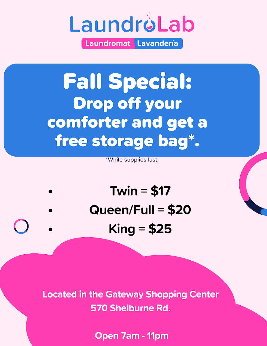 Clean laundry equipment at LaundroLab Laundromat in Burlington, VT