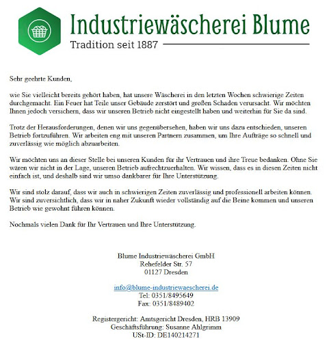 Blume Industriewäscherei GmbH - Thumbnail