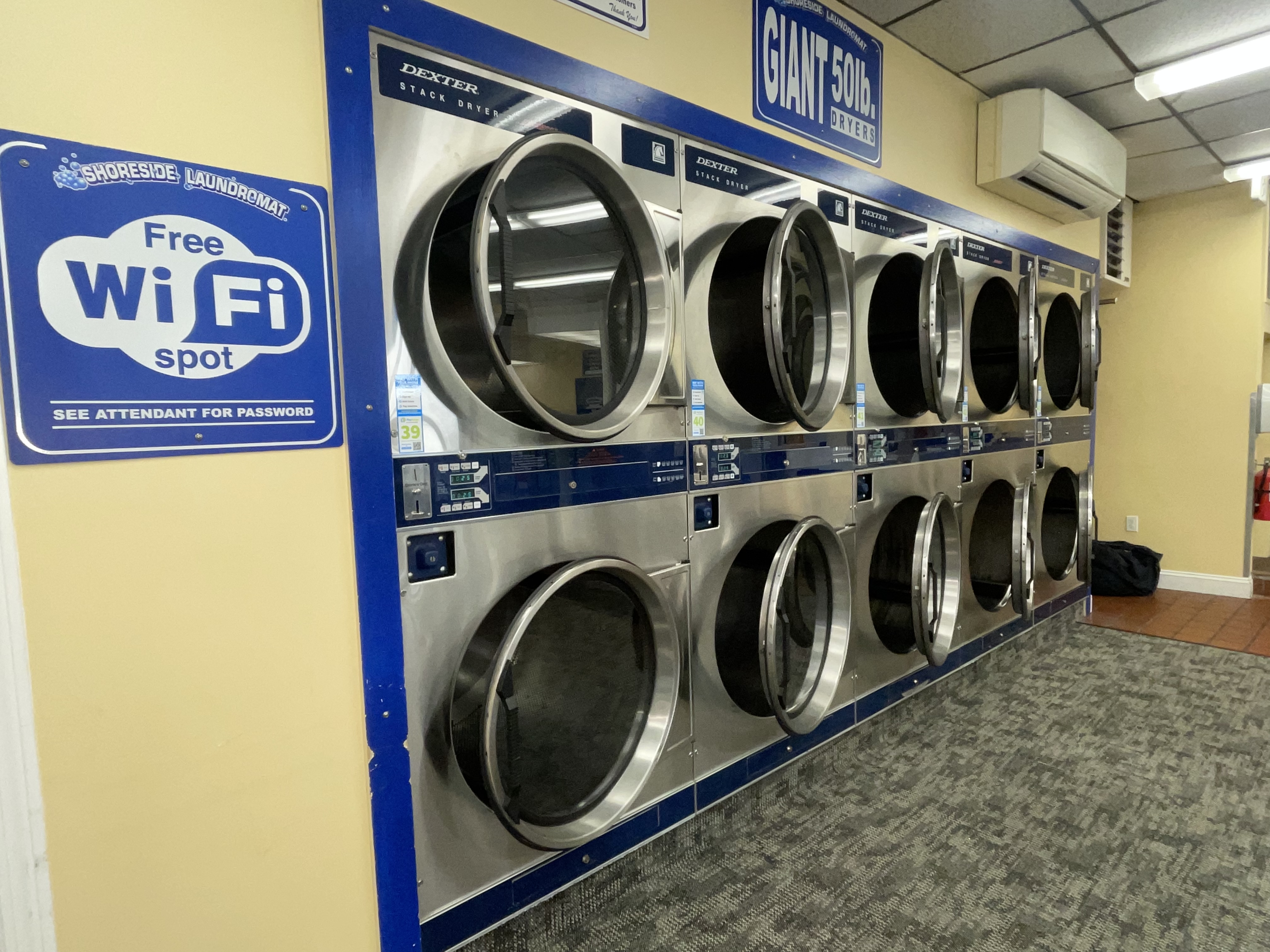 Shoreside Laundromat laundromat interior in Revere, MA